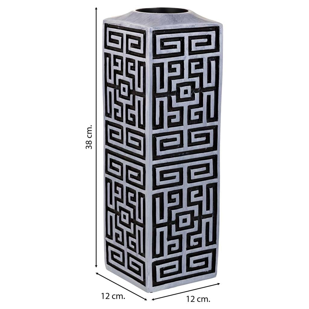 Vaso polirresina nero 12x12x38h cm