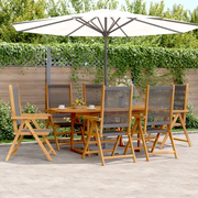 Set da Pranzo da Giardino 7 pz Polipropilene e Legno Massello