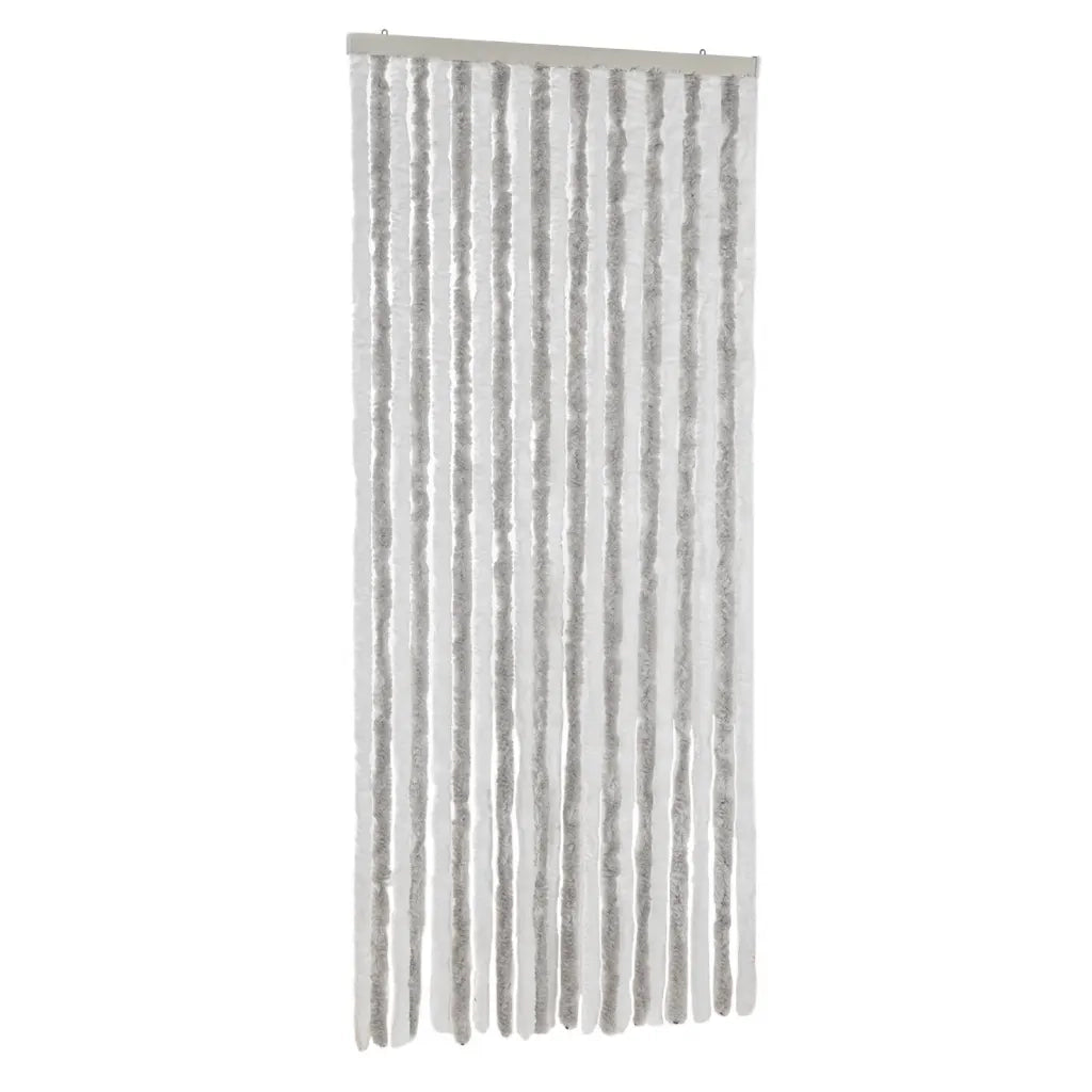 Tenda Antimosche Grigia Chiaro e Bianca 90x220 cm in Ciniglia CFW6175492
