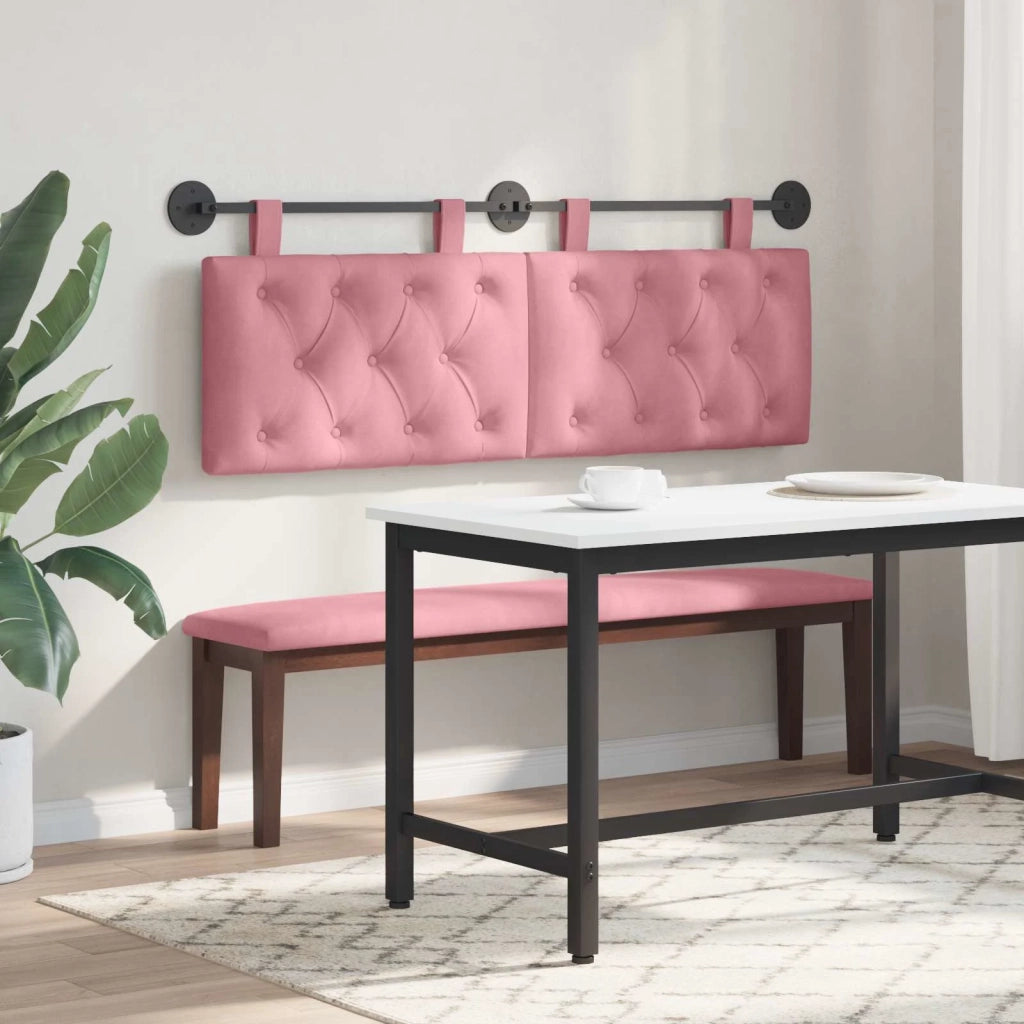 Testiera sospesa Con luce LED Rosa Velluto