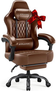 Sedia da Gaming, Poltrona da Ufficio Ergonomica, Sedile girevole e regolabile in altezza con braccioli sincronizzati, Cuscino lombare, Cuscino per la testa e Seduta extra spessa