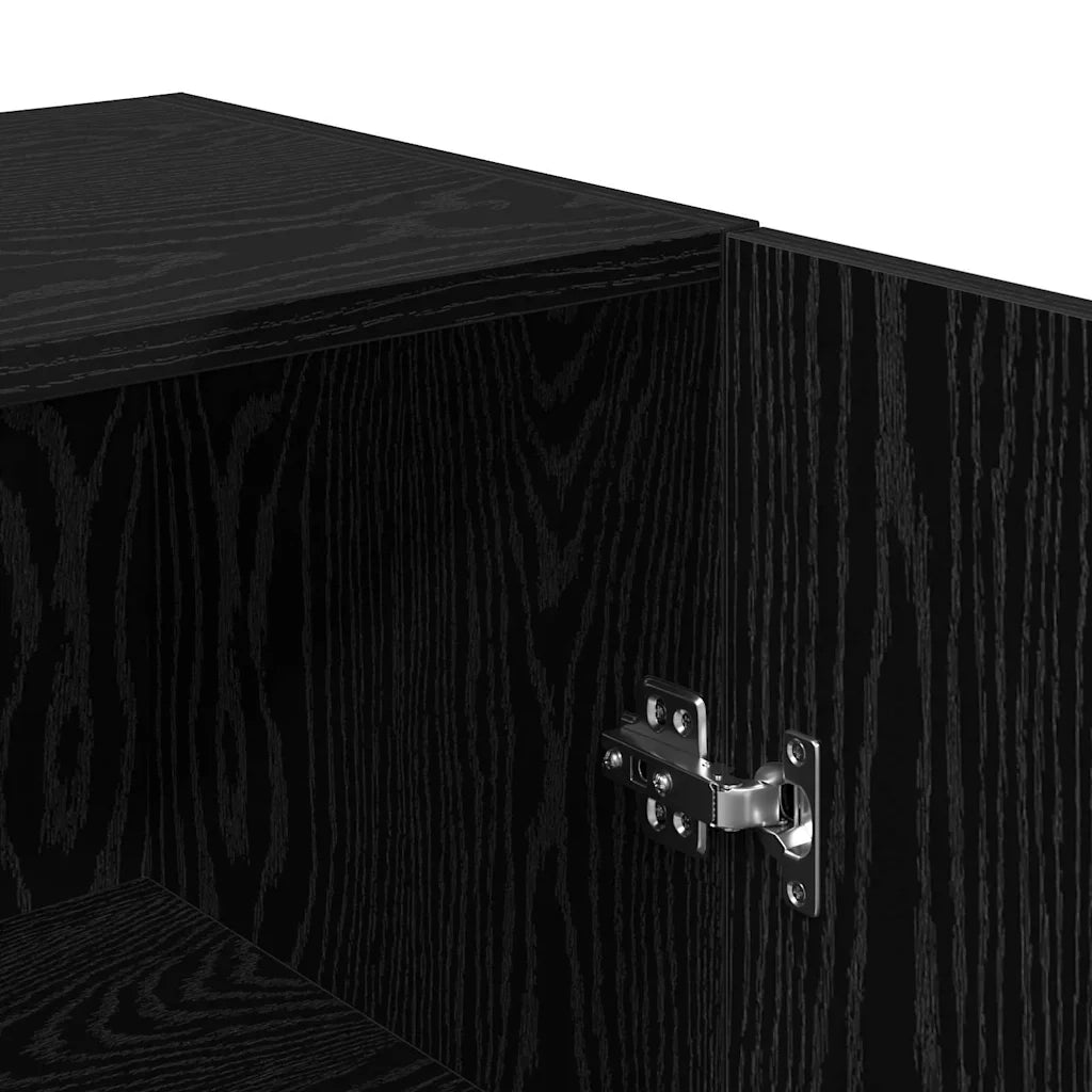 vidaXL Mobile TV da Muro 2 pcs Rovere nero Legno multistrato