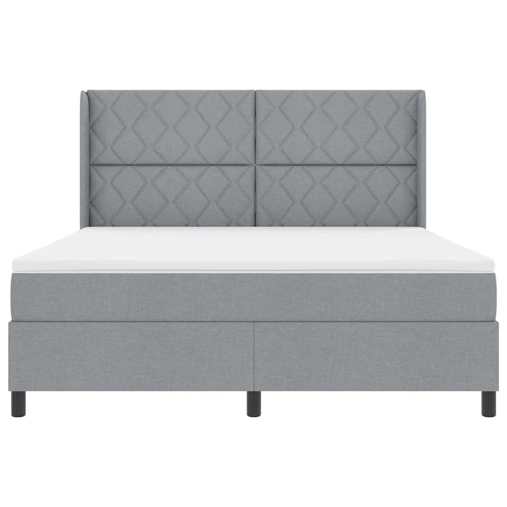 Letto a Sorgente LED Grigio chiaro 180 x 200 cm Tessuto 3343581