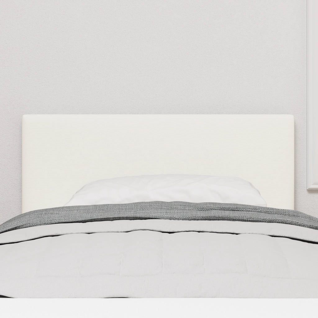 Testata LED  Design Semplice Crema 100 cm in Tessuto Corduroy