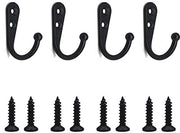 Set di 4 ganci in alluminio nero con viti, ganci per parete alta resistenza, ganci neri, per camera da letto, bagno, armadio, soggiorno.
