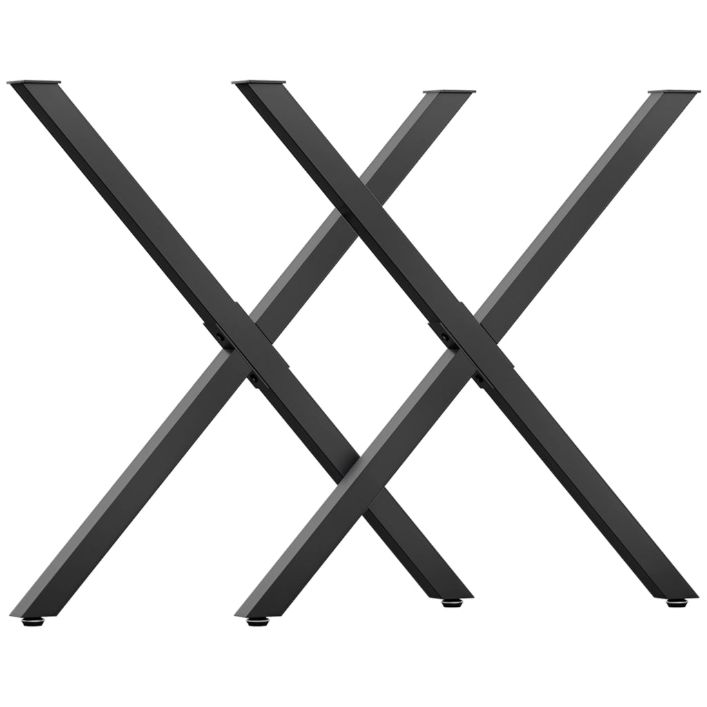 Set 2 gambe per tavolino a croce ¨C Xylo ¨C metallo nero 70x72 cm design industriel