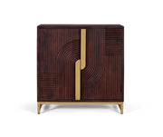 Credenza in legno massello di mango con dettagli dorati