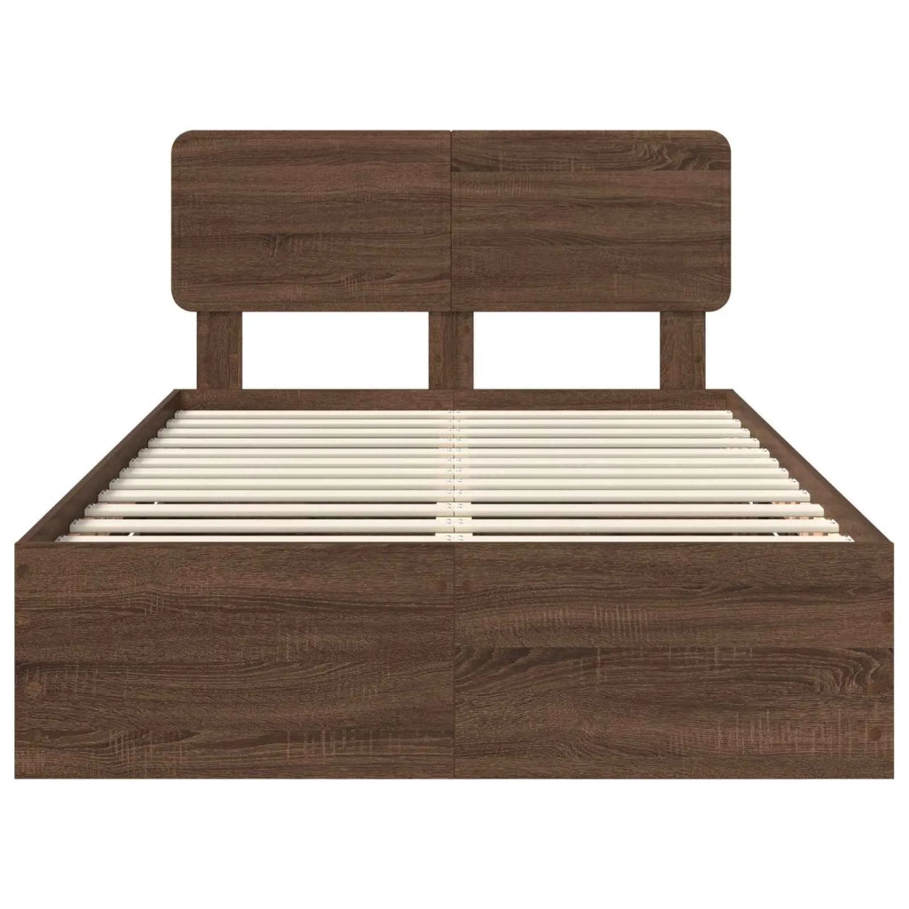 Struttura del letto con cassetto Quercia marrone 120 x 190 cm