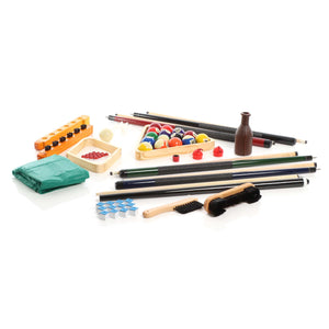 Set di accessori per biliardo 4 stecche triangolo e portastecche a parete