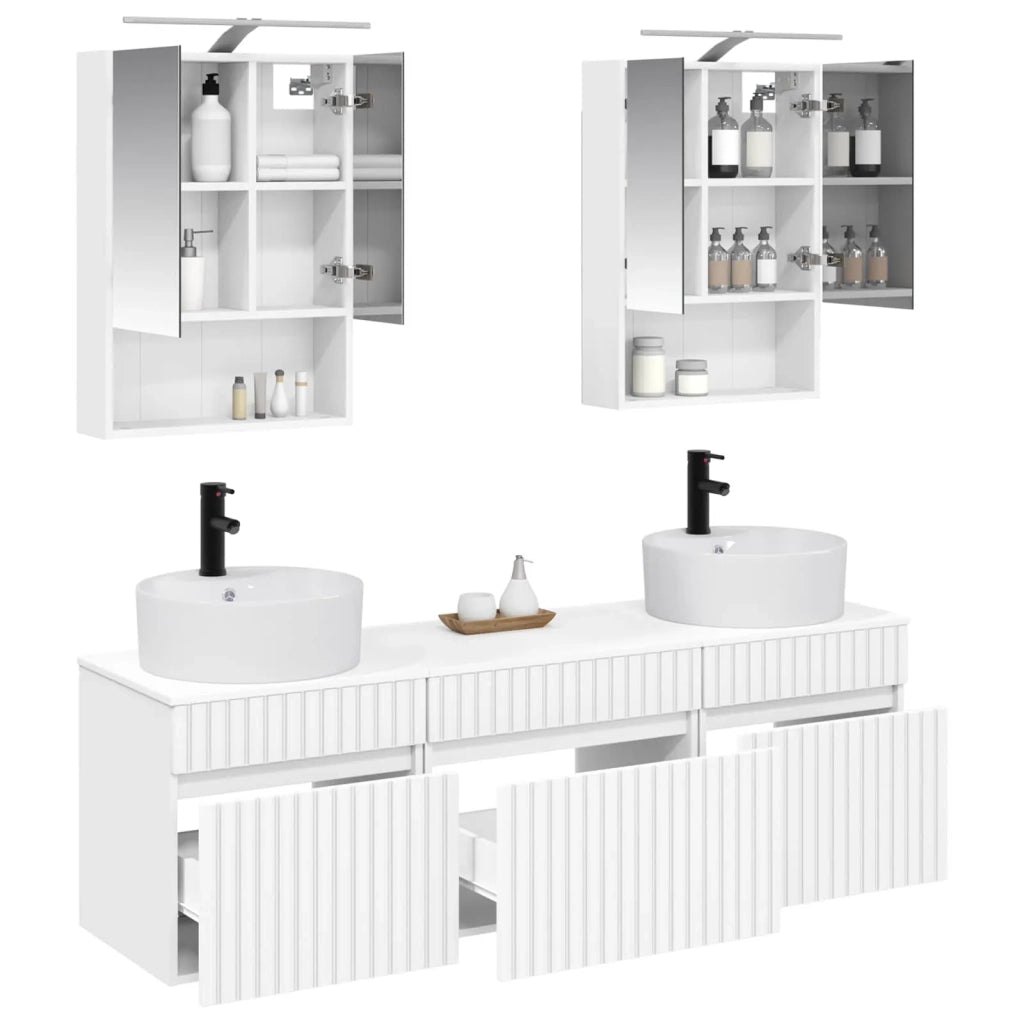 Set di Armadi da Bagno 5 pcs Bianco 50 x 14,5 x 70 cm 3406599