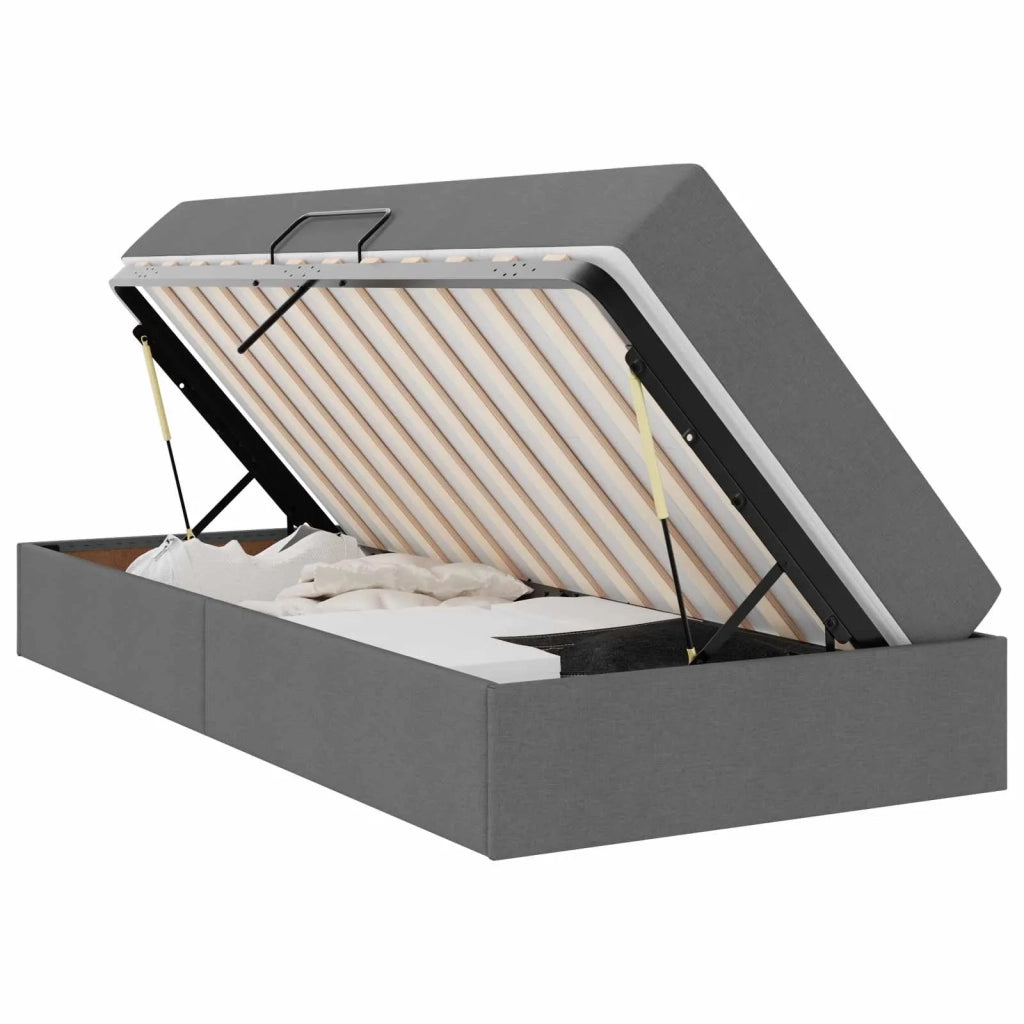 Letto con contenitore e materasso Grigio scuro 100 x 200 cm 3399641