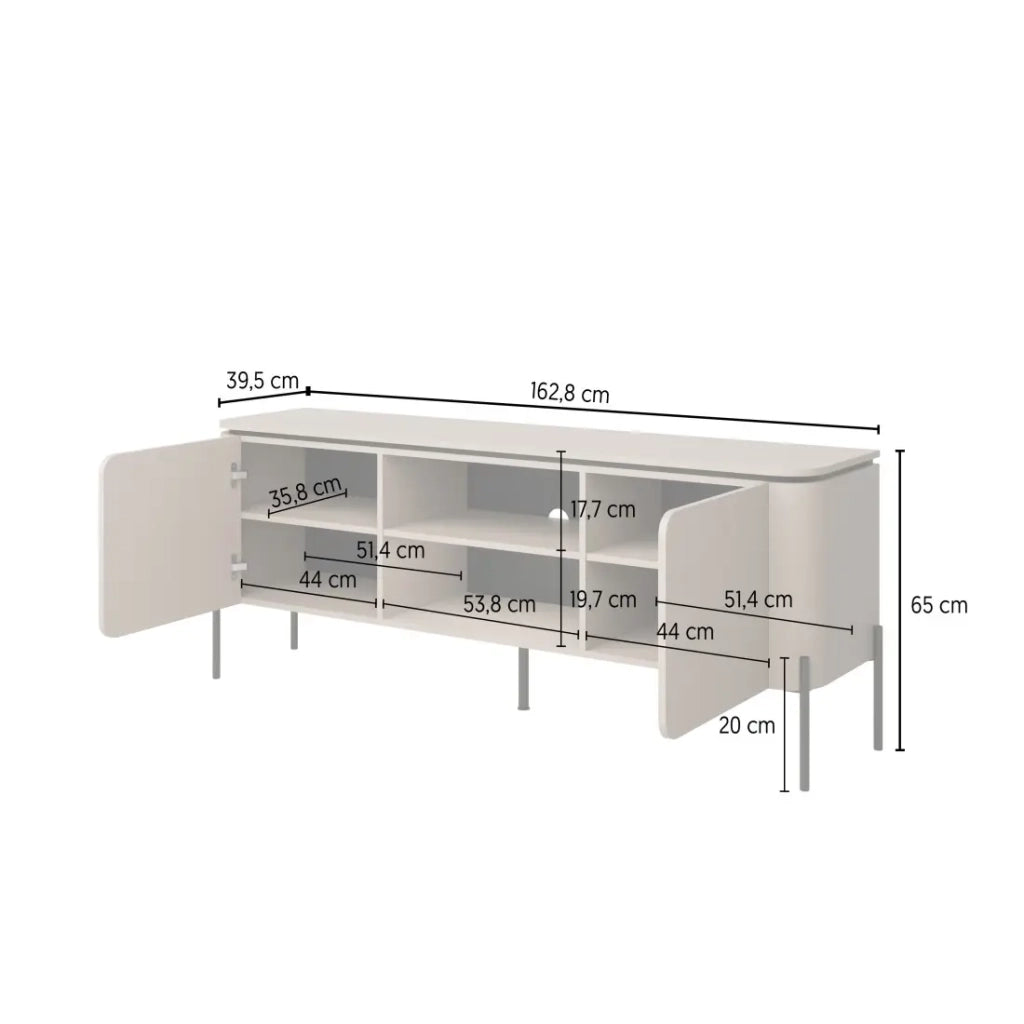 Set di mobili BELLA – Credenza, mobile TV e credenza alta – Finitura Congo opaco chic