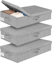 Set di 3 contenitori di stoccaggio in tessuto 45L con coperchi, dimensioni 79 x 40 x 15 cm