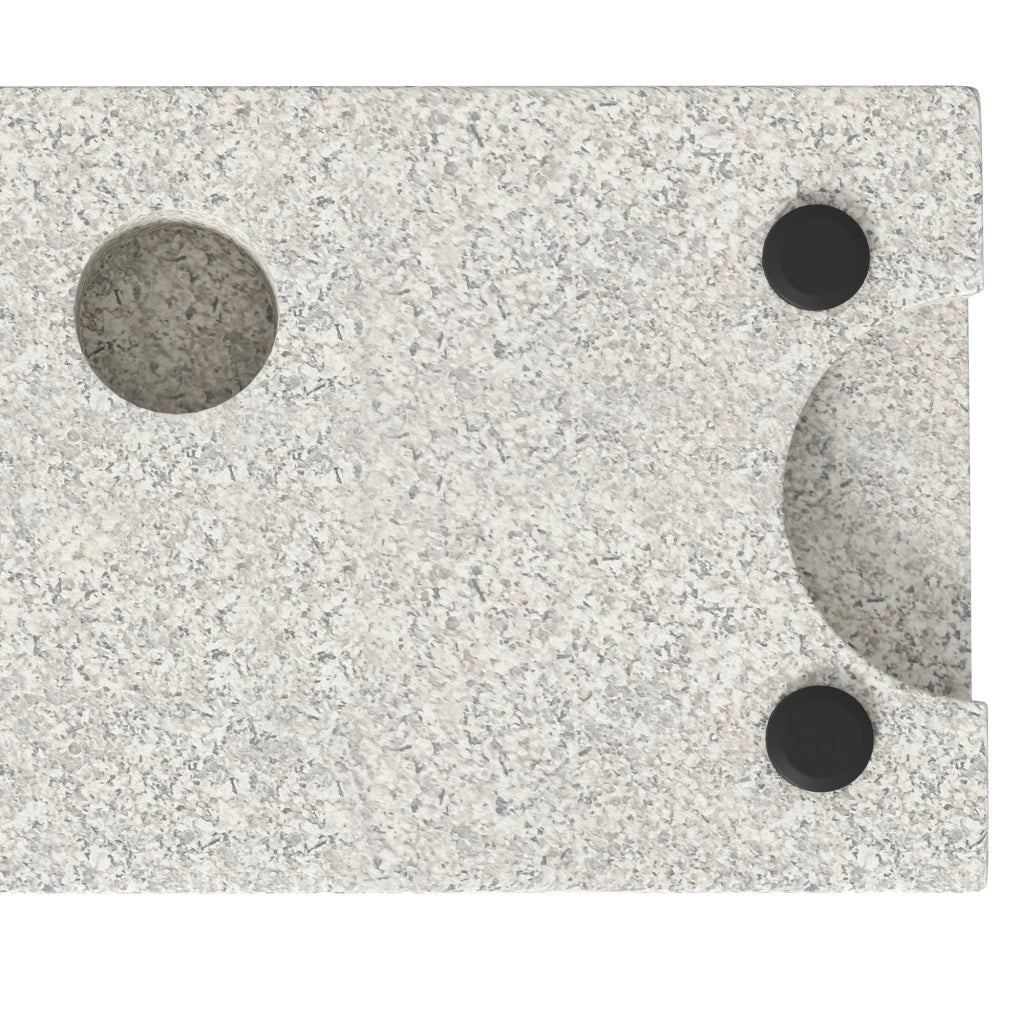 Base per Ombrellone da Giardino 25kg 45x22.5x40 cm in Granito e Acciaio Inox Grigia