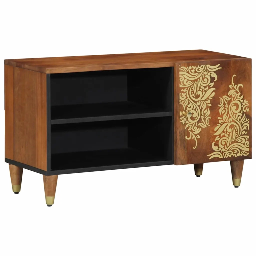 Mobile TV-Credenza per TV-Console TV Marrone miele 80 x 33 x 46 cm Legno di mango massello 242270