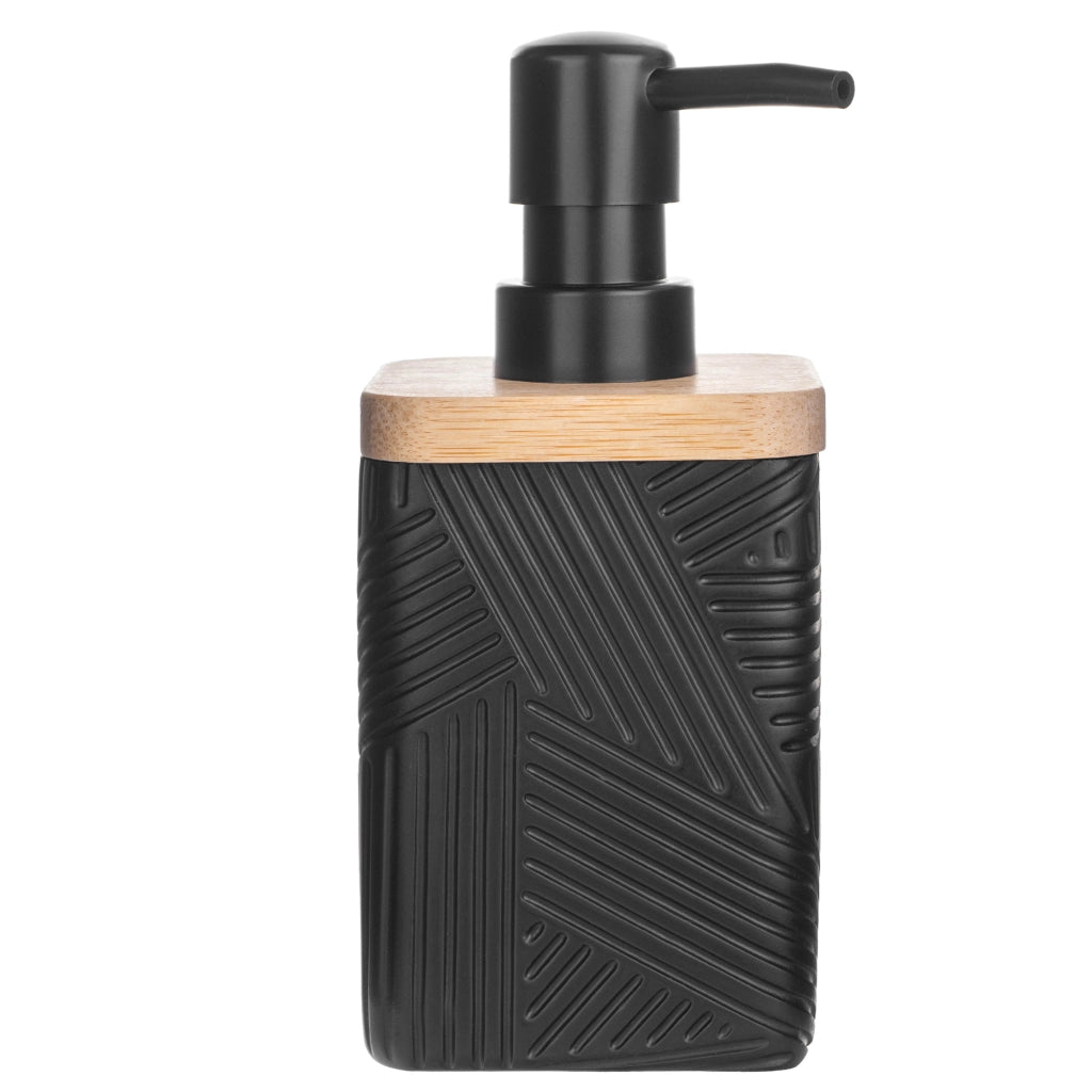 Dispenser di sapone liquido KADAX da 300 ml, nero, per bagno, con pompa.