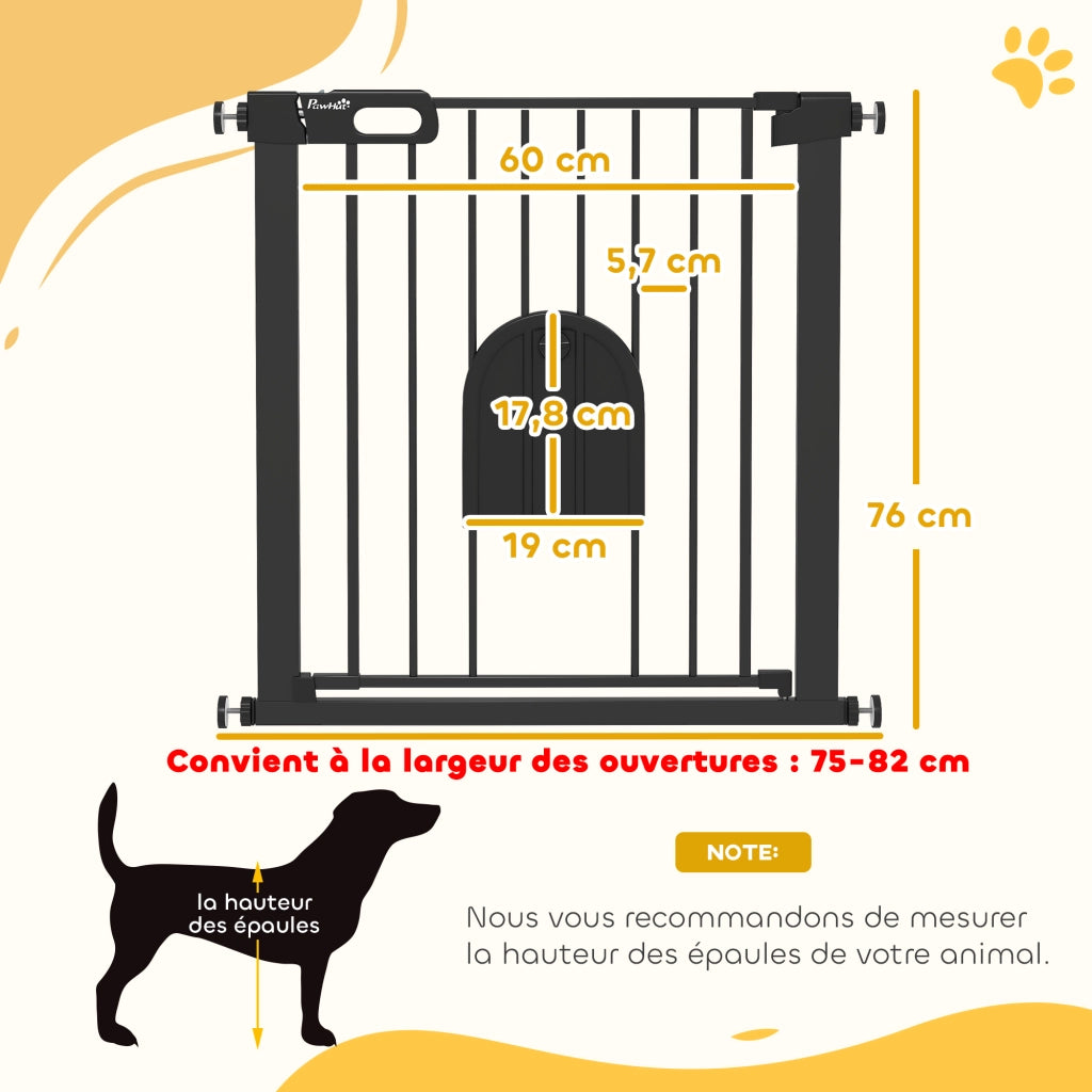 Cancelletto di sicurezza per animali con porta a chiusura automatica e doppio sistema di blocco ¨C Xylo ¨C acciaio nero
