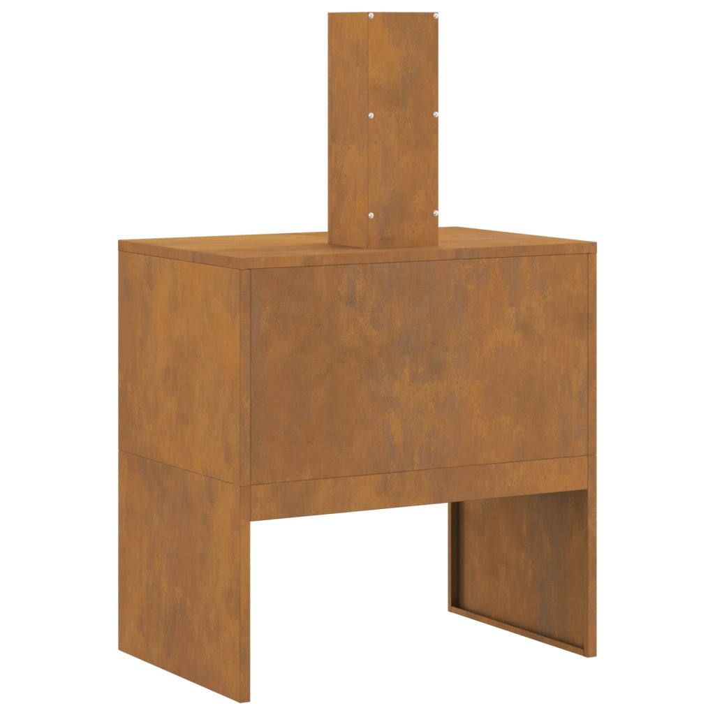 Camino da Foco con Camino 60x40x96 cm Acciaio Invecchiato