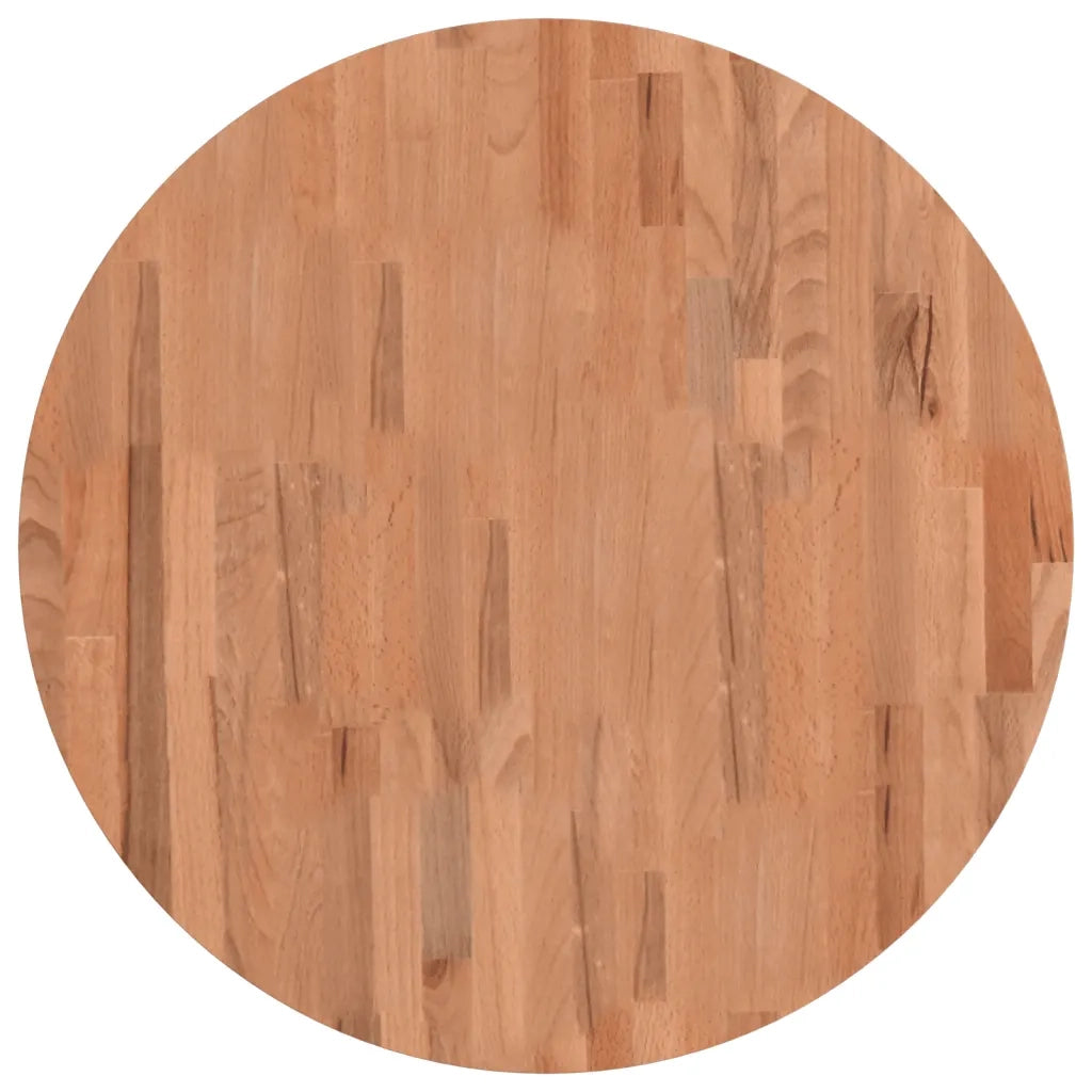 Piano per Tavolo | Superficie Tavolo | Piano Scrivania ?70x4 cm Rotondo in Legno Massello di Faggio