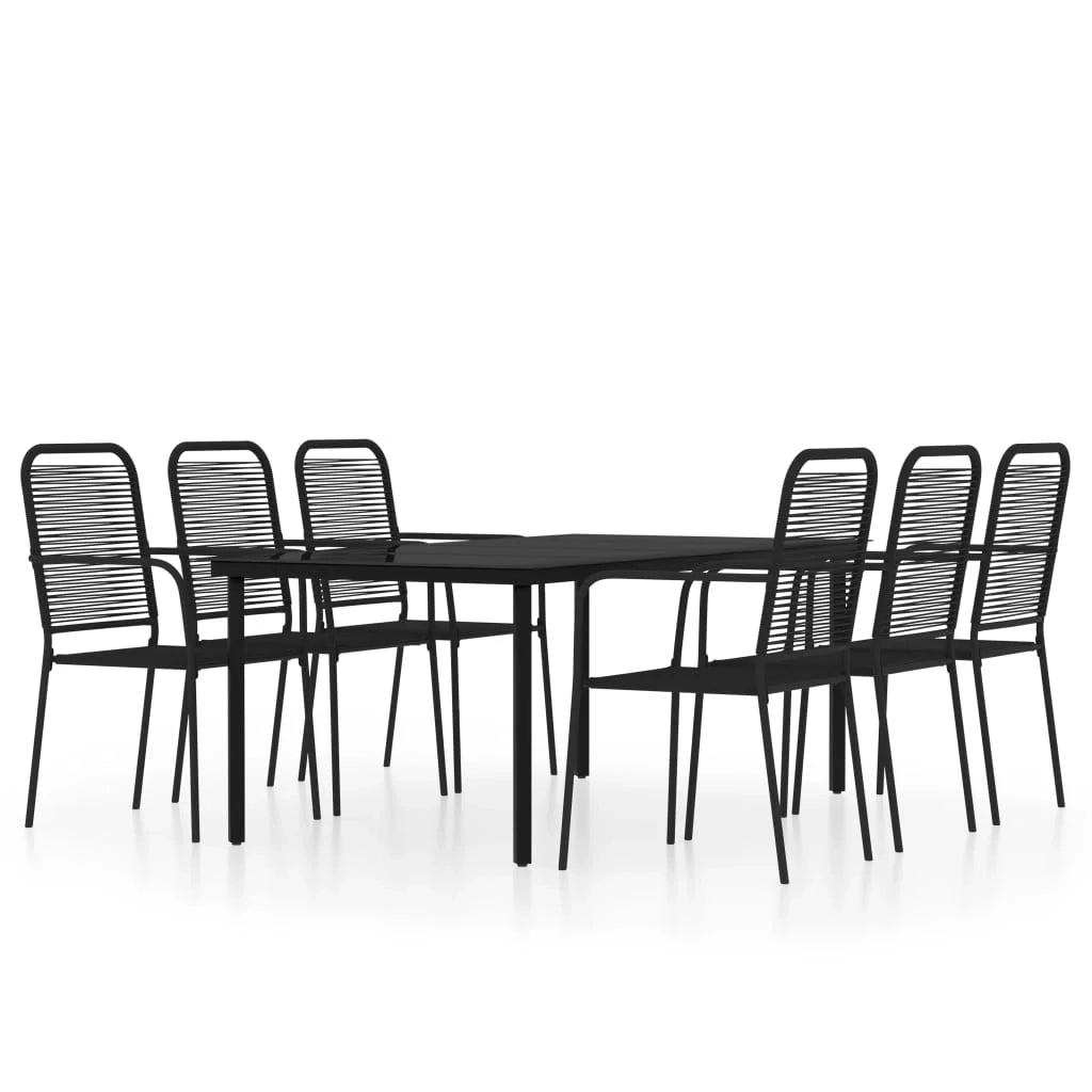 Set da pranzo da giardino per esterni 7 pezzi nero 02_0014007