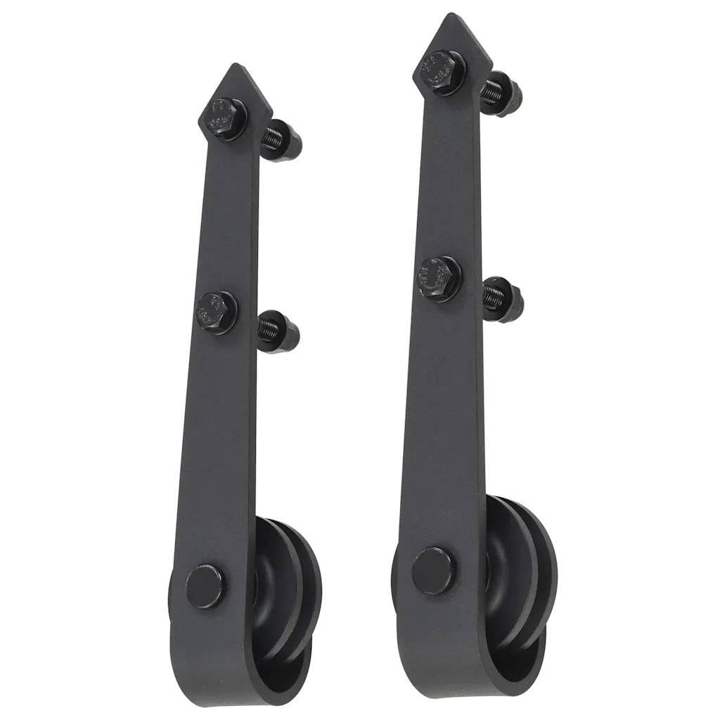 Kit di Binari per Porte Scorrevoli SKIEN 200 cm Acciaio Nero 145259