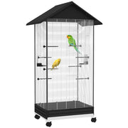 Voliera per Uccelli con Ruote ¨C Zephmum ¨C Nero 155 cm