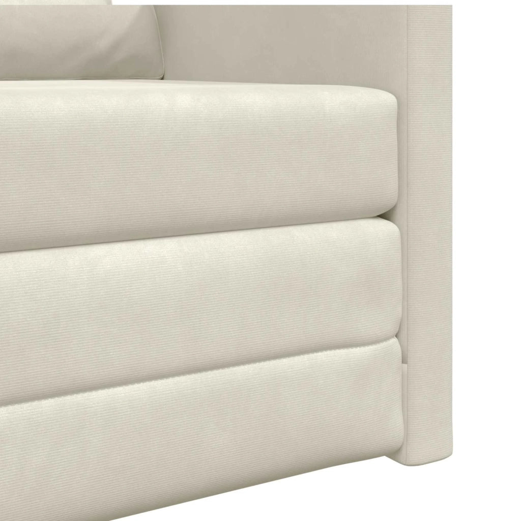 Divano letto | Sof¨¤ letto | Letto singolo Crema 74 x 77 x 81 cm Velluto