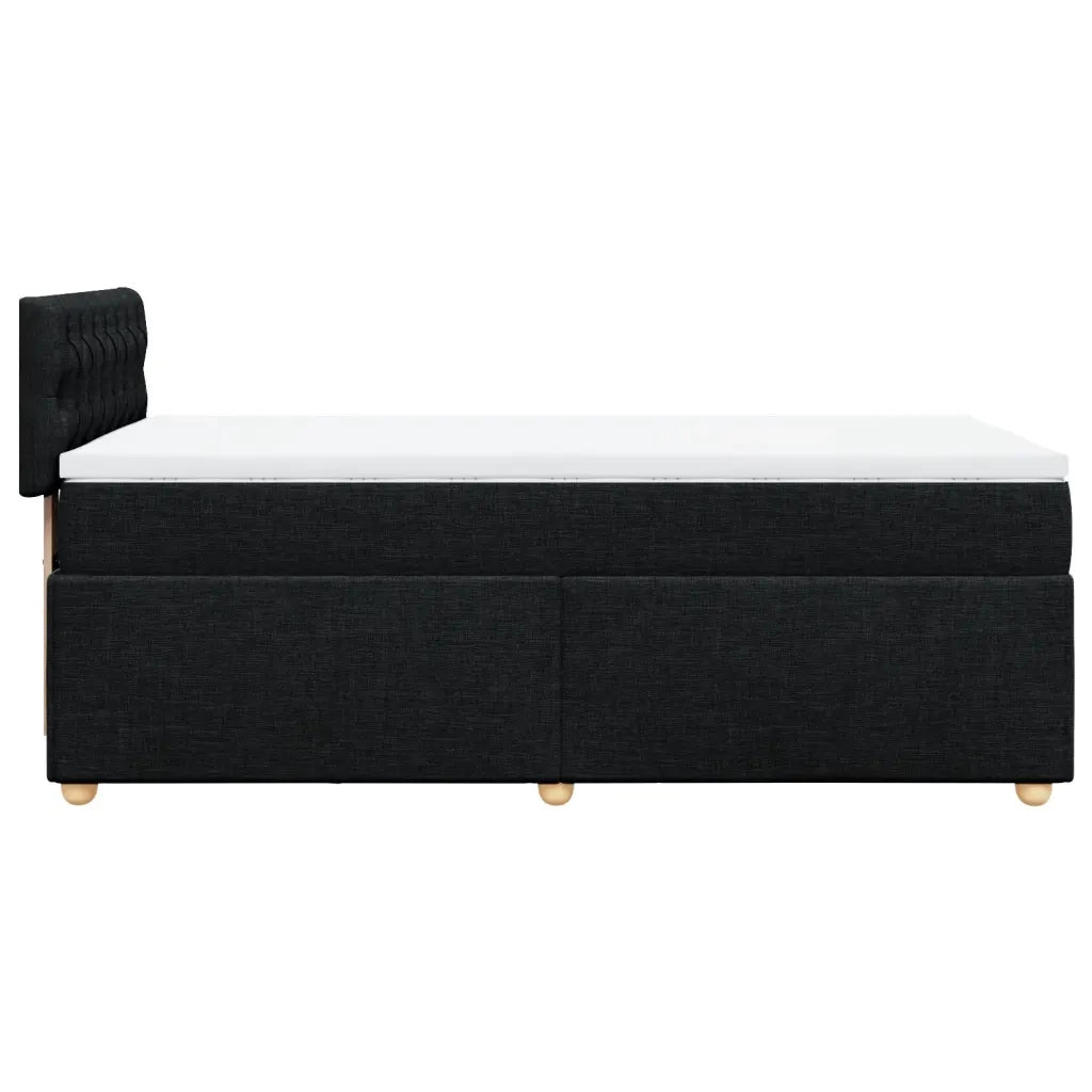 Giroletto a Molle con Materasso Nero 100x200 cm in Tessuto