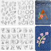 76 Modelli di Punti di Ricamo Opachi | Disegni Lavabili | Fiori Stampati | Ricamo a Mano di Lettere | Formato A4