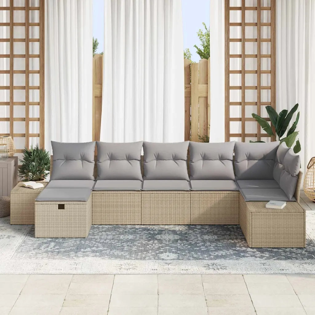 Set di divani con cuscino 7 pcs polyrattan 3360731