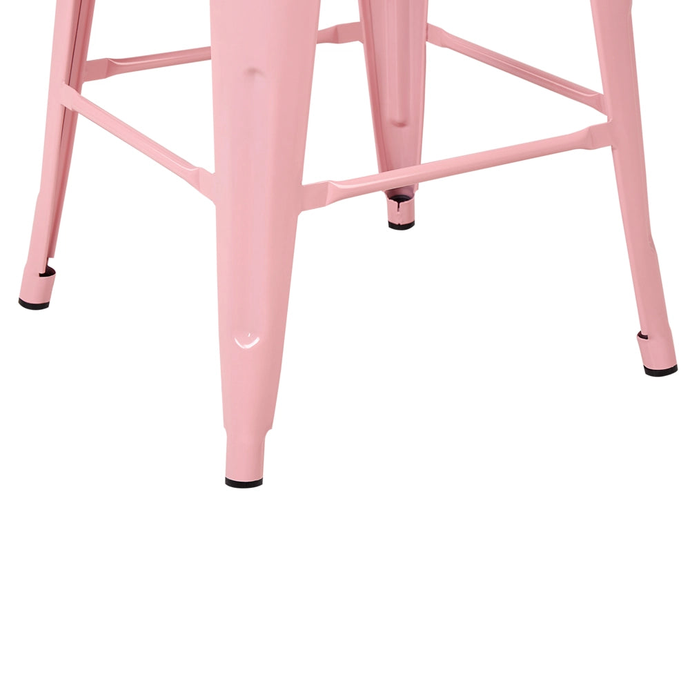 Set di 2 sgabelli bassi in Acciaio rosa e oro impilabili stile moderno 60 cm bar in casa