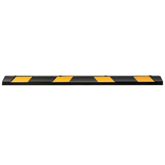 Fermaposto per veicoli da garage con strisce riflettenti gialle per ruote per auto-Curb in gomma per parcheggio Nero