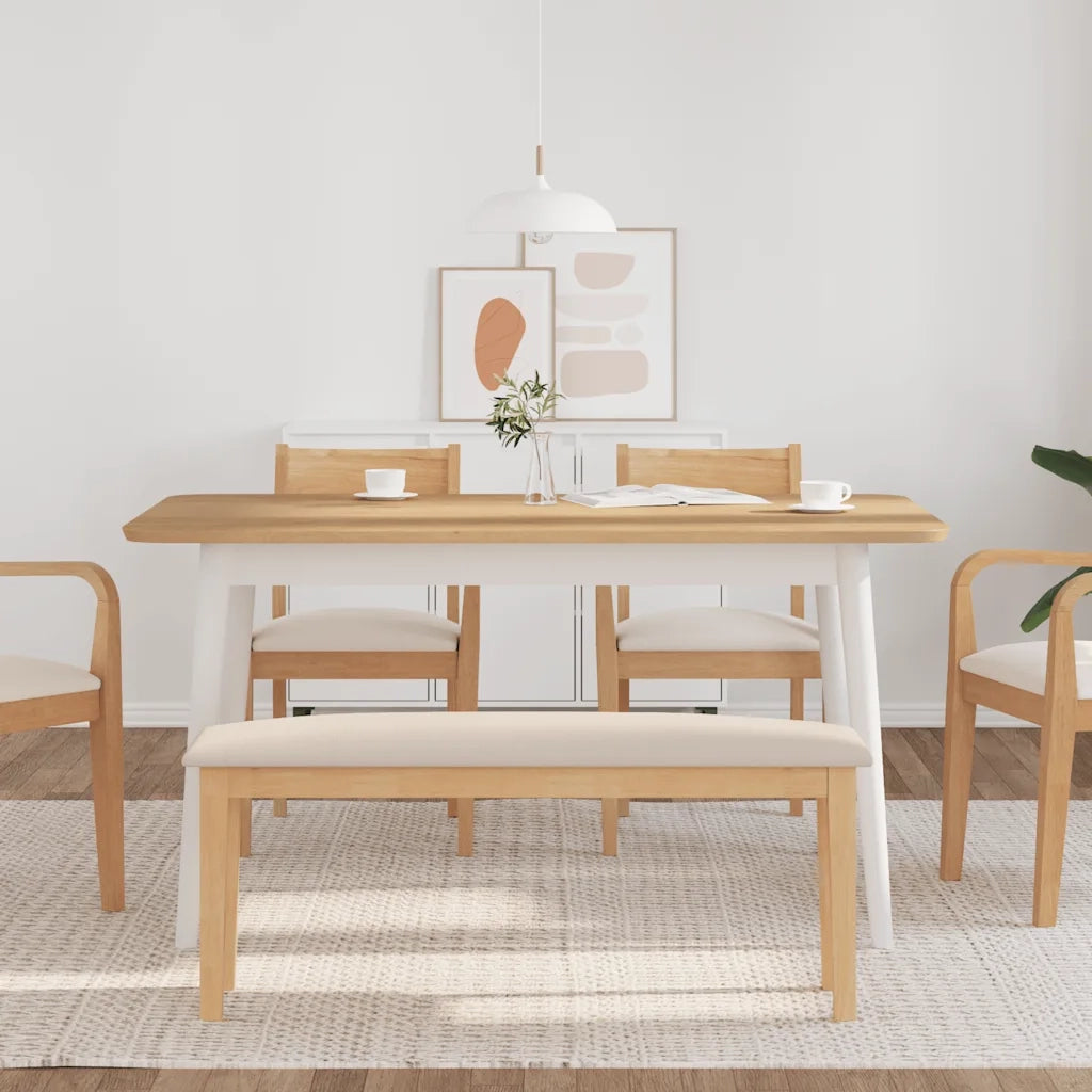 Panca-Sgabello 110 cm in Legno Massello di Hevea 405500