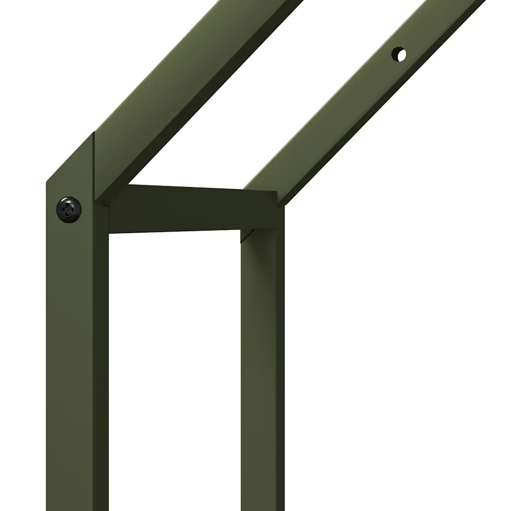 Rastrelliera per Legna da Ardere Verde Oliva 40x25x60 cm 864294