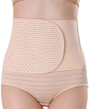 Supporto postnatale per la pancia - Assistenza postpartum - Respirazione elastica - Adattabile (L-Beige)