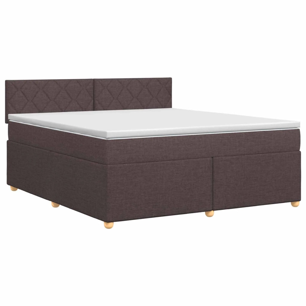 Letto box spring con materasso Marrone Scuro 140 x 190 cm 3450961