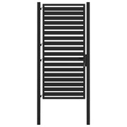 Cancello da Giardino con Serratura-Porta da giardino Nero 100x180 cm in Alluminio