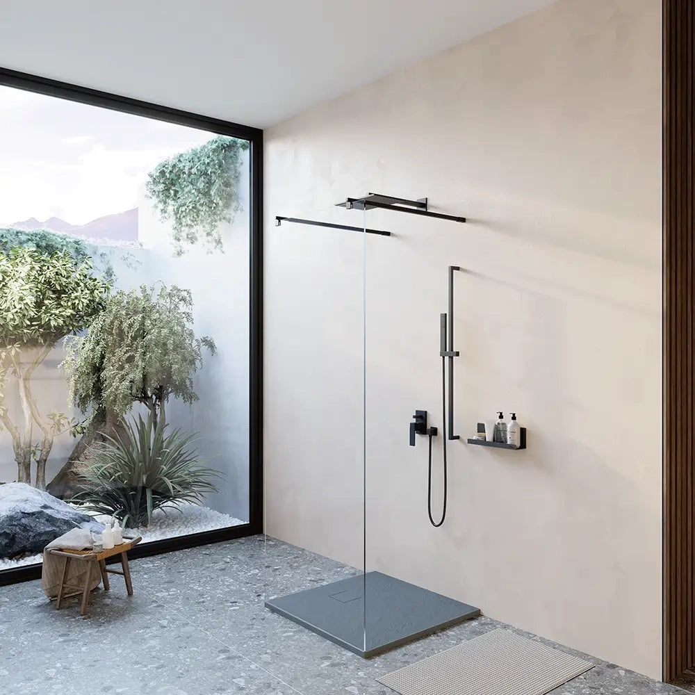 Piatto doccia 80x80 cm colore grigio effetto pietra | Samos