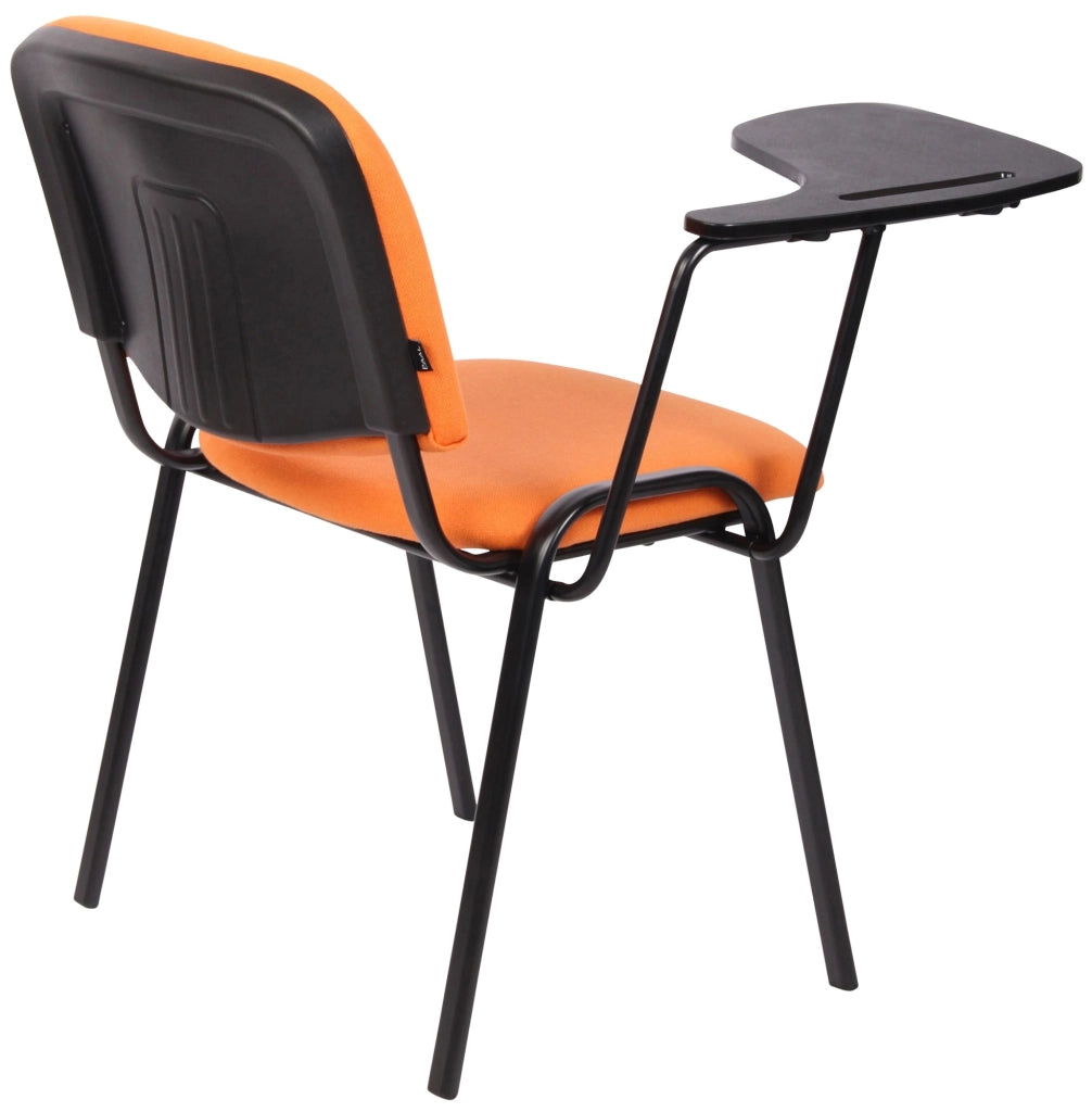 Set di 4 sedie Ken in tessuto con tavolo pieghevole arancione