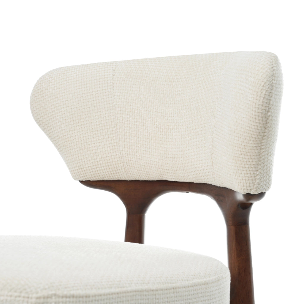 Sedia da Pranzo Set da 2 con Schienale Imbottito e Struttura Stabile, in Ciniglia Beige Chiaro