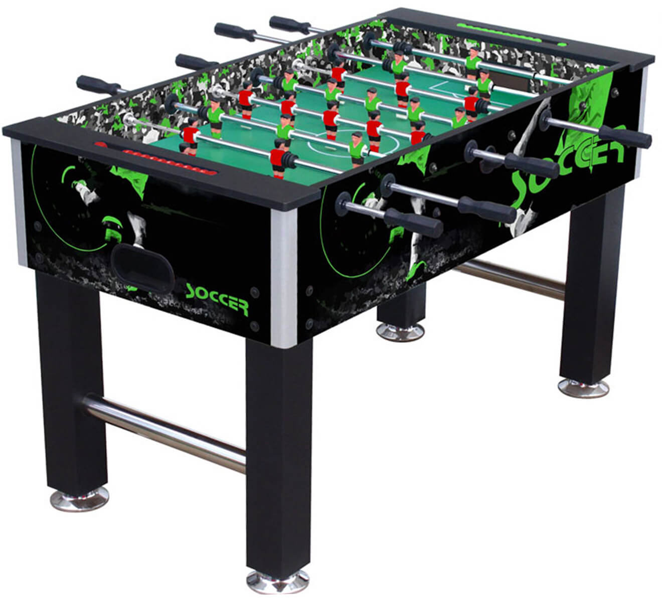 Calciobalilla con Aste Telescopiche 139,4x74,6x87,8 cm Nero