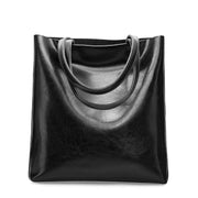 Borsa da lavoro grande da donna in vera pelle, borsa a tracolla da viaggio da donna, nera