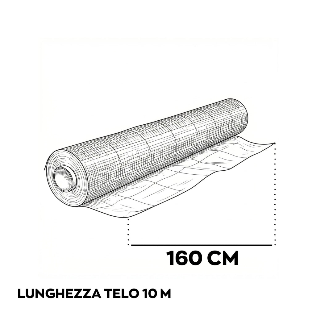 Nyumput - Telo Pacciamatura 10x1,60 m 100Gr/mq tessuto permeabile antierbacce antialga per orto giardino verde