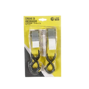 C SET 2/CINGHIE ANCORAGGIO PRESSIONE 25MM 2MTS- 1,0 pz