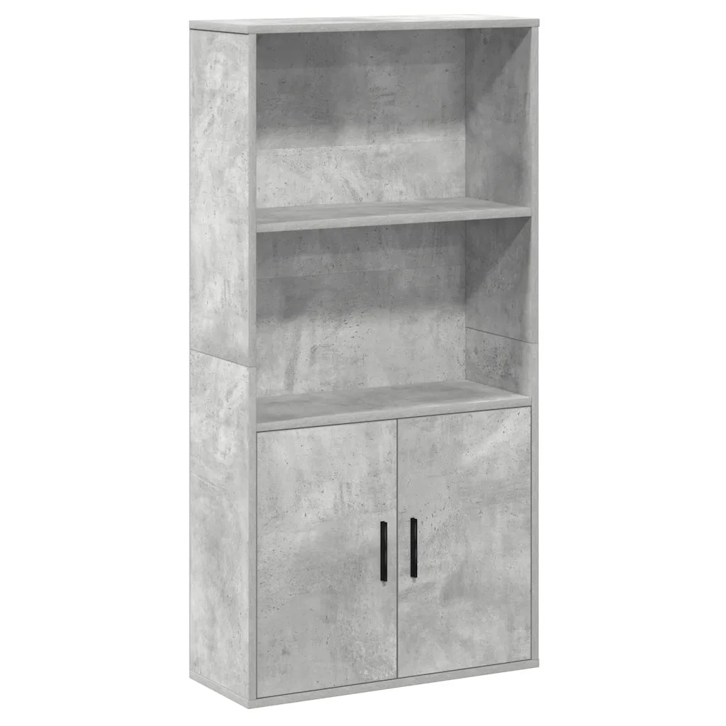 Libreria-Scaffale per Libri-Mobile di Stoccaggio Grigio Cemento 60x24x120 cm in Legno Multistrato