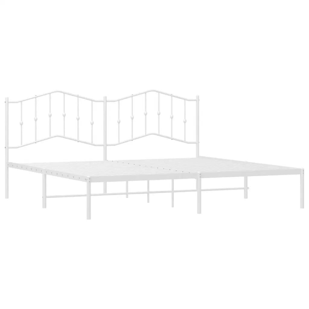 Giroletto con Testiera-Struttura Letto con testiera Metallo Bianco 193x203 cm 579851