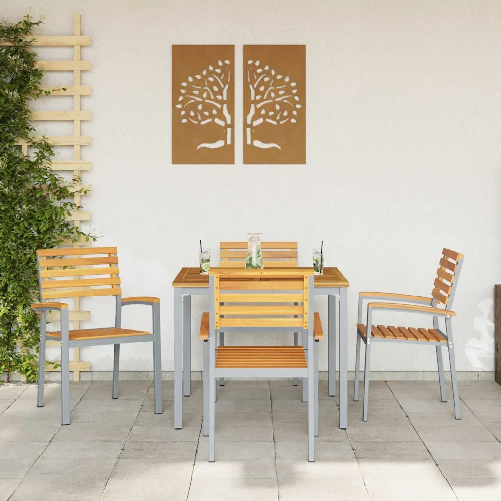 Sedia da Giardino 4 pz | Sedie da Esterno Marrone 56 x 57 x 87 cm