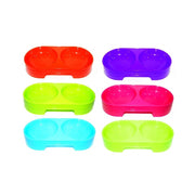 Trade Shop - Ciotola 2 Vaschette Plastica 28x13,5x6,5 Cm Per Cocker Cane Gatto Animali Domestici Mangiatoia Cibo Acqua -