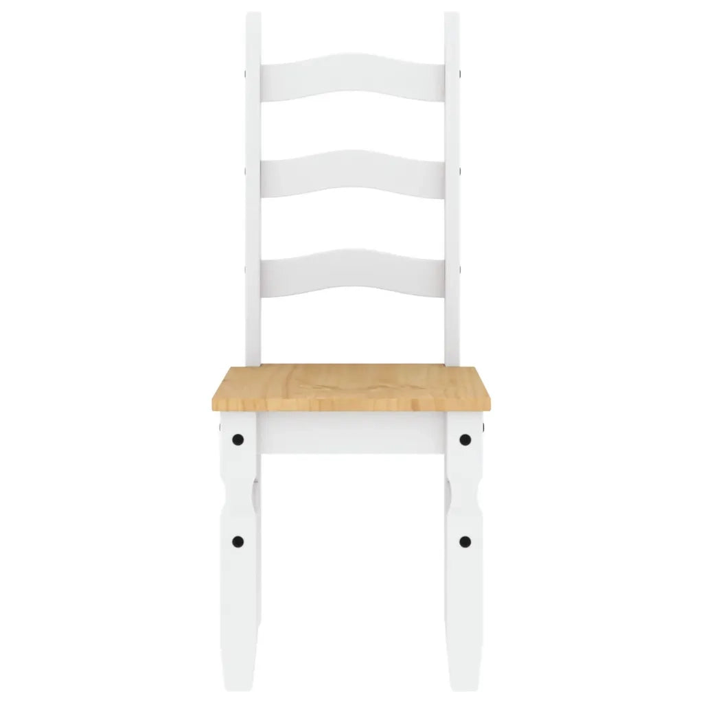 Sedie da Pranzo 2 pz Corona Bianche 42x47x107cm Legno Massello di Pino 4005725