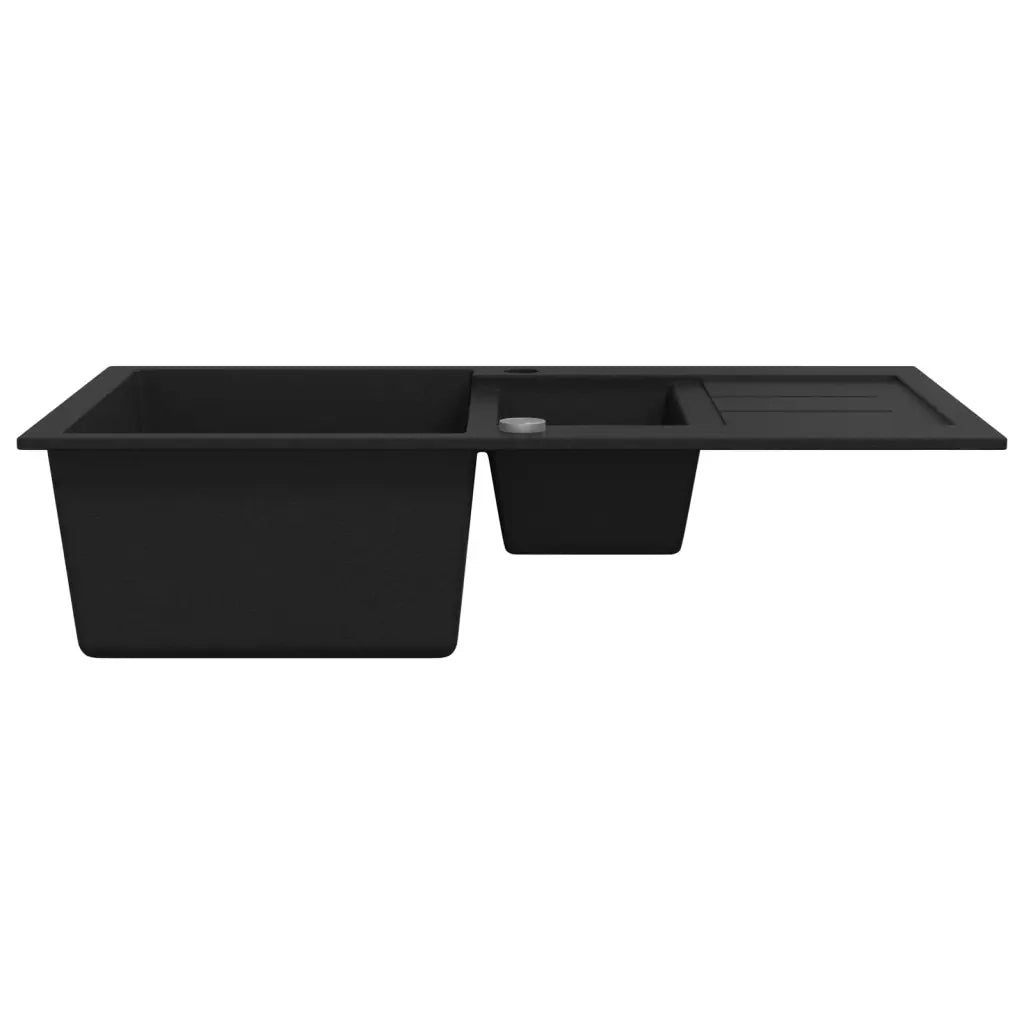Lavello da Cucina in Granito Vasca Doppia Nero  cod mxl 74174